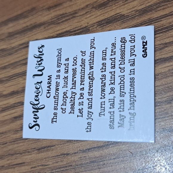 GANZ Sunflower Charm with Silver Leaf/  UNDLE ONLY - Picture 5 of 5